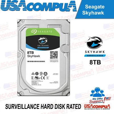 Seagate Skyhawk AI SATA III 6.0GB/S 3.5" HDD 1TB 2TB 3TB 4TB 6TB 256MB NEW 2021 - Image 1 of 4