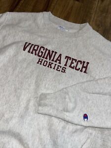 Vintage Champion Reverse Weave Virginia Tech Hokies Sweatshirt Men's Medium NICE