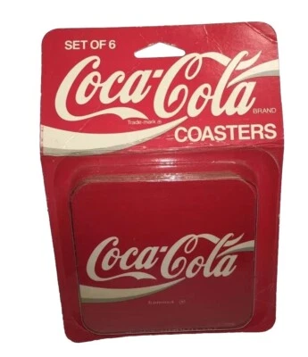 NEW OLD STOCK SET 6 COCA COLA CORK DRINK COASTERS Vintage - Image 1 of 3