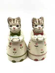Adesivo originale vintage Otagiri gatto antropomorfo sale e pepe shaker Giappone - Foto 1 di 5