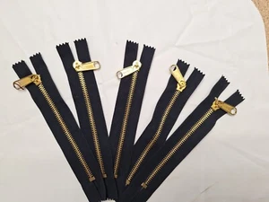 5 " brass jean zips in pkts 10 - Picture 1 of 2