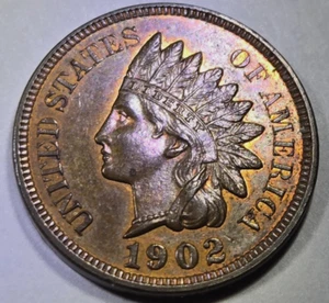 1902 Indian Head Penny MS Uncirculated High Grade - Picture 1 of 2