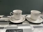 Heirloom 078 China Set - 2 Footed Cups And 2 Saucers By Sango Springtime Pattern
