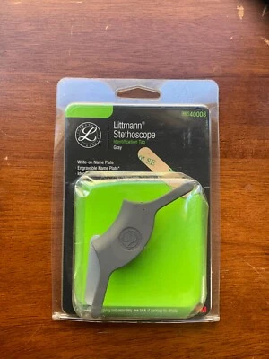 Littman Stethoscope New in Package Identification ID Tag Gray #40008 From CA - Image 1 of 2