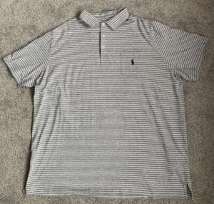Polo Ralph Lauren Herren Poloshirt grau gestreift Performance Kurzarm L oder XL? - Bild 1 von 6