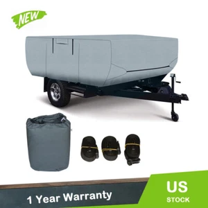 tear-proof Waterproof Pop Up Folding Camper RV Cover For 16-18 FT Long Trailers - Picture 1 of 9