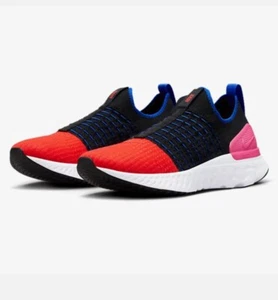 Size 8.5 - Nike React Phantom Run Flyknit 2 Black Bright Crimson - Picture 1 of 5