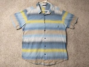 Camisa Columbia Para Hombre XL Azul Amarillo Gris Abotonada Algodón Manga Corta Adulto - Imagen 1 de 12