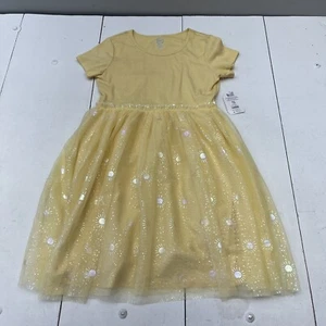 Wonder Nation Yellow Ribbed Short Sleeve Tutu Dress Girls Size XXL (18) - Picture 1 of 8