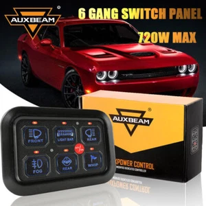 AUXBEAM 6 Gang Switch Panel LED Light On/Off Control For Dodge Ford Jeep Driving - Picture 1 of 12