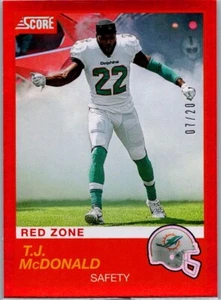 2019 Score Red Zone /20 T.J. McDonald Miami Dolphins - Picture 1 of 2