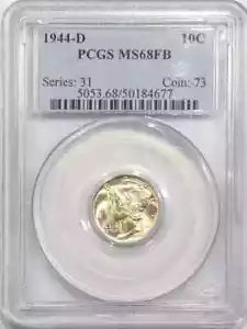 1944 D Mercury Dime PCGS MS-68 FB - Picture 1 of 2