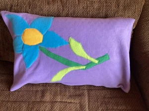 Handmade Kids Fleece Standard Pillow Case Purple Lavender Flower Garden Floral - Picture 1 of 4