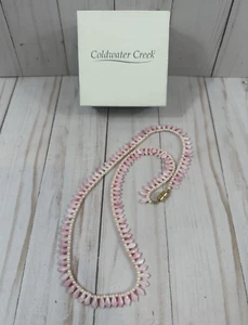 Coldwater Creek Pink Shell With Faux Pearl Necklace - Picture 1 of 16