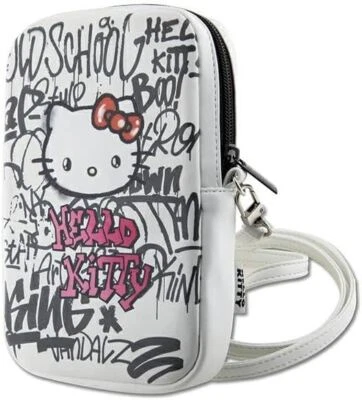 Hello Kitty Graffiti Head Universal Phone Bag with Strap White - HKPBPDGPHE - Image 1 of 4