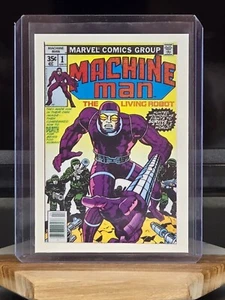 1984 MARVEL PRIMA EMISSIONE COVER MACHINE MAN THE LIVING ROBOT #45 TRADING CARD QUASI NUOVA+ - Foto 1 di 2