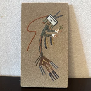 Small Native American Navajo Sand Painting Unsigned 9 X 5” - Picture 1 of 6