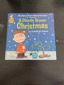 Libro y disco vintage 1977 A Charlie Brown Christmas Charles Schulz - Imagen 1 de 3
