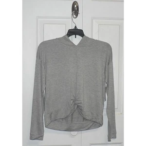 Zella Girls Twist Front Hoodie In Grey Medium Heather Size Large (10/12) $39 - Picture 1 of 4