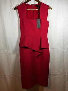 BCBGMaxazria Simone Dres Red Sz 4 - Picture 1 of 6