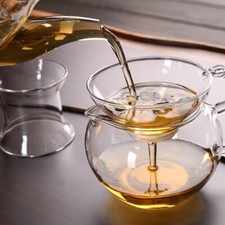1x colino da tè in vetro con maniglia per filtro tè sfuso