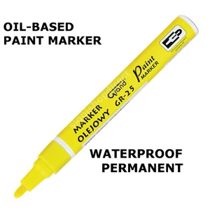 Gelb Lack Marker Ölbasis Wasserdicht Stift Holz Glas Kunststoff Reifen Gummi - Bild 1 von 5