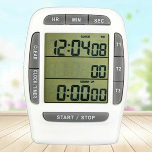 LCD Digital Multi-Channel Timer Clock Countdown Laboratory 3 Channel 99 Hours - Picture 1 of 5