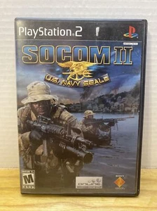 Socom II US Navy Seals PlayStation 2 PS2 Black Label Game CIB TESTED&WORKING - Picture 1 of 5