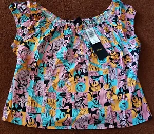 Camicia a maniche corte retrò Torrid taglia 2 Topolino e amici NUOVA - Foto 1 di 3
