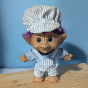 Treasure Trolls With Wishstone Train Conductor Purple Hair Ace Novelty OOP - Picture 1 of 11