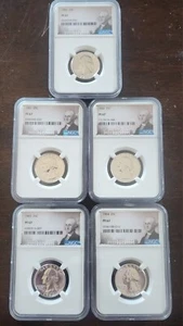 Set of 5 NGC PF 67 Washington Quarters - 90% Silver - 1960 1961 1962 1963 1964 - Picture 1 of 2