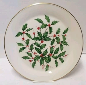 Lenox Spezielle Stechpalme SCHNEIDEPLATTE Platte 24k Goldrand 12 1/2" Zoll  - Bild 1 von 12