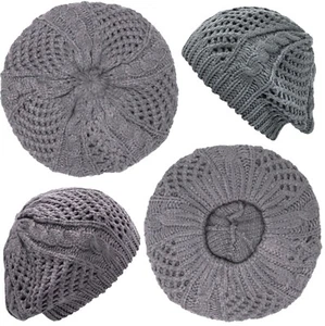 Knitted Classic Winter Knitted Artist Crothet Tam Hat French Style Beret - Picture 1 of 8