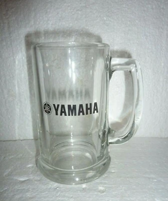 Taza de vidrio publicitario vintage Yamaha Snowmonile o motocicleta Foto 1 de 2