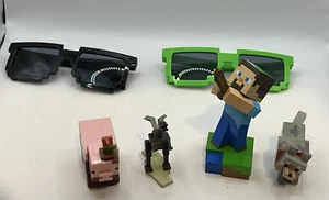 Figuras de videojuego Minecraft Wolf Pig Glasses Dragon Steve 4" - Imagen 1 de 8