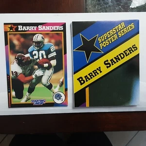 1992 STARTING LINEUP CARD AND POSTER BARRY SANDERS DETROIT LIONS - Picture 1 of 5