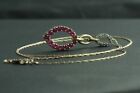 Estate 10k yellow gold Ruby & Diamond Pendant Necklace Gift for her