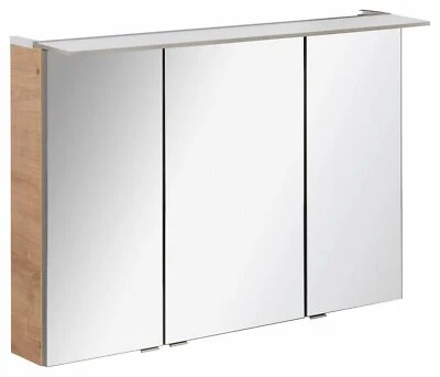 Fackelmann B.PERFEKT LED Spiegelschrank Badmöbel Braun 100 cm Made in Germany - Bild 1 von 4