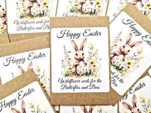 Easter Wildflower Seeds Party Bags Favours Egg Bunny Teacher Gifts 12 x 2g EB1 - Picture 1 of 7