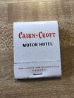 Livre d'allumettes vintage Cairn Croft Motor Motel Hotel Niagara Falls Canada