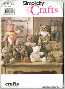 Stuffed Bear Pattern w Collar Vest Simplicity 9894 Uncut Decorative 1990 Vintage