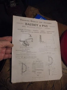 Ancien Dépliant Publicitaire BAUDOT & PAZ Paris Magneto Bobine Accumulateur - Imagen 1 de 1
