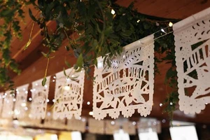 Personalized (each 20 ft) Wedding Garland Papel Picado Banners Love bird Fiesta - Picture 1 of 10