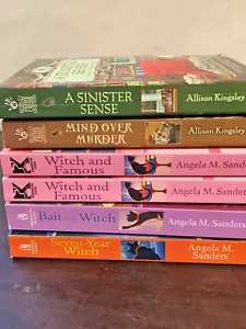 2 Author PB Book Lot, Angela Sanders (4 books), Allison Kingsley (2 books) Myste - Imagen 1 de 3