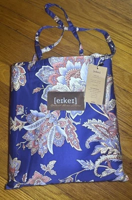 Edredón y funda de almohada floral jacobeo azul tamaño king Eikei Home Linens NUEVO Foto 1 de 3