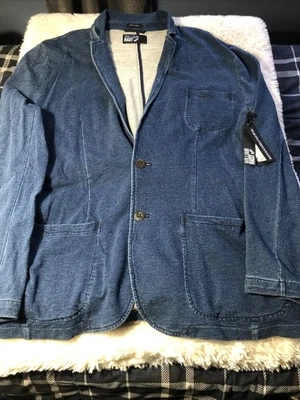 Abrigo deportivo informal de algodón tejido azul XXL William Rast para hombre. Nuevo con etiquetas. Foto 1 de 4