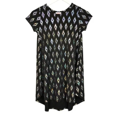 LuLaRoe Scarlett dress Black with        Iridescent Silver Diamonds size 10 - Image 1 of 4