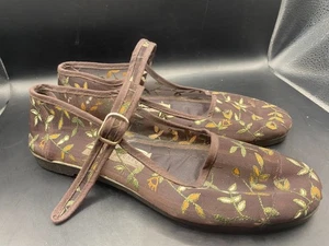 Pandamerica Mary Janes Flats Cloth brown/floral 38 Eur - Picture 1 of 6