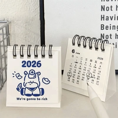 Cartoon 2026 Desk Calendar Portable Monthly Planner  Desktop Ornaments - Image 1 of 4