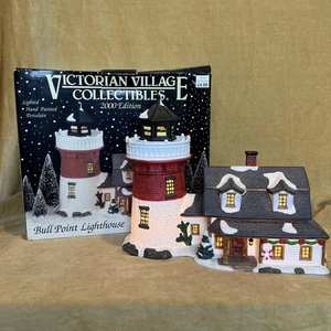 Victorian Village Collectibles Bull Point Lighthouse 2000 Christmas Village - Picture 1 of 10
